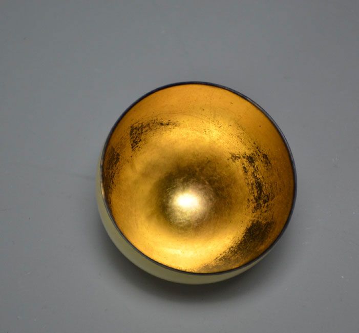 Exquisite Meiji p. Egg Shell Lacquer &amp;Gold Sake Cup