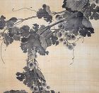 Oda Kaisen, Grapes, Edo Period Sumi-e Ink Masterpiece