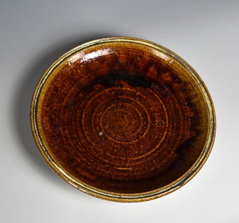 Aizu Hongo Japanese Antique Mingei Pottery Plate