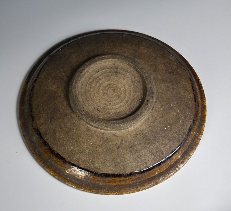 Aizu Hongo Japanese Antique Mingei Pottery Plate