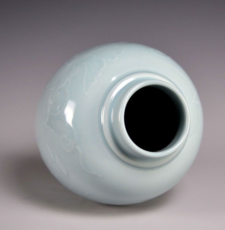 Elegant Antique Celadon Vase by Seifu Yohei IV