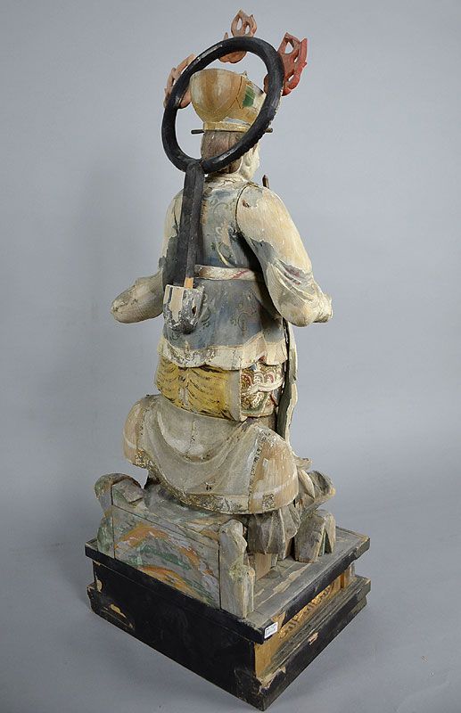 Edo period Guardian Buddhist Deity Holding Tower