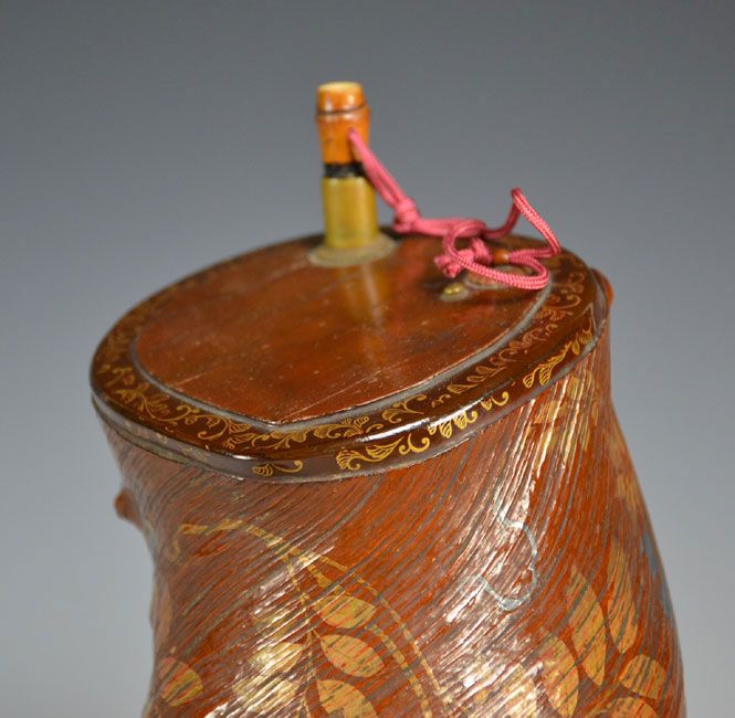 Antique Japanese Sake Flask of Wisteria Vine