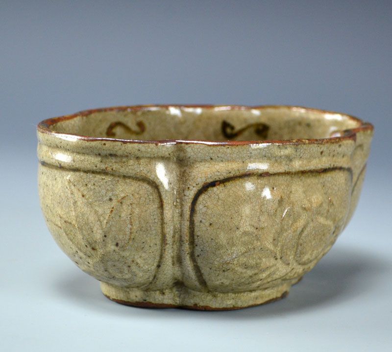 Rare Edo p. Japanese Genpin-yaki Pottery Bowl