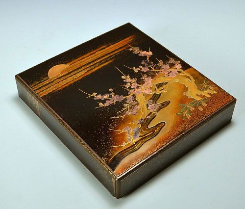 Antique Japanese Lacquer Suzuri-Bako Writing Box