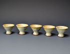 Rare Kosobe Yaki Sake Cup Set, Late Edo