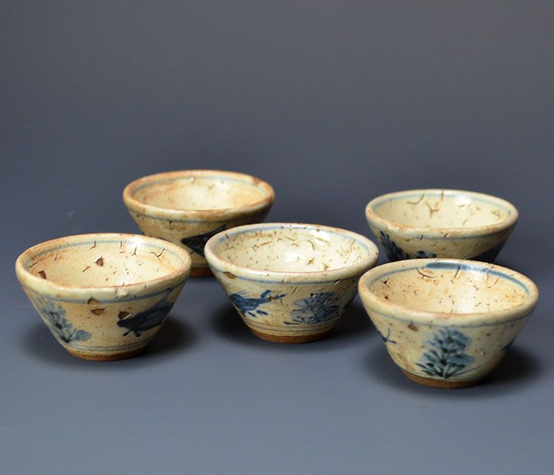 Rare Sanda-yaki Shidehara Gyokuro Tea Cup Set