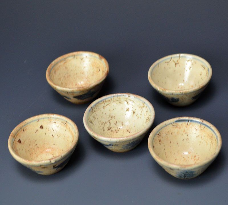 Rare Sanda-yaki Shidehara Gyokuro Tea Cup Set