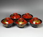 Breathtaking! Antique Japanese Toyoraku Bowl Set