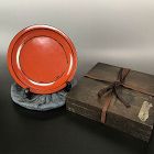 Edo period Negoro Lacquer Dish with box