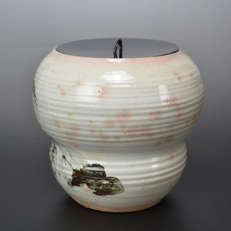 Mizusashi Water Jar with Kingfisher by Dohachi