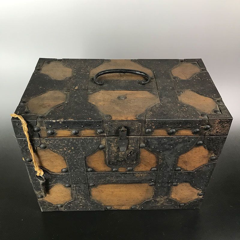 Rare Antique Japanese Iron Bound Ballot Box