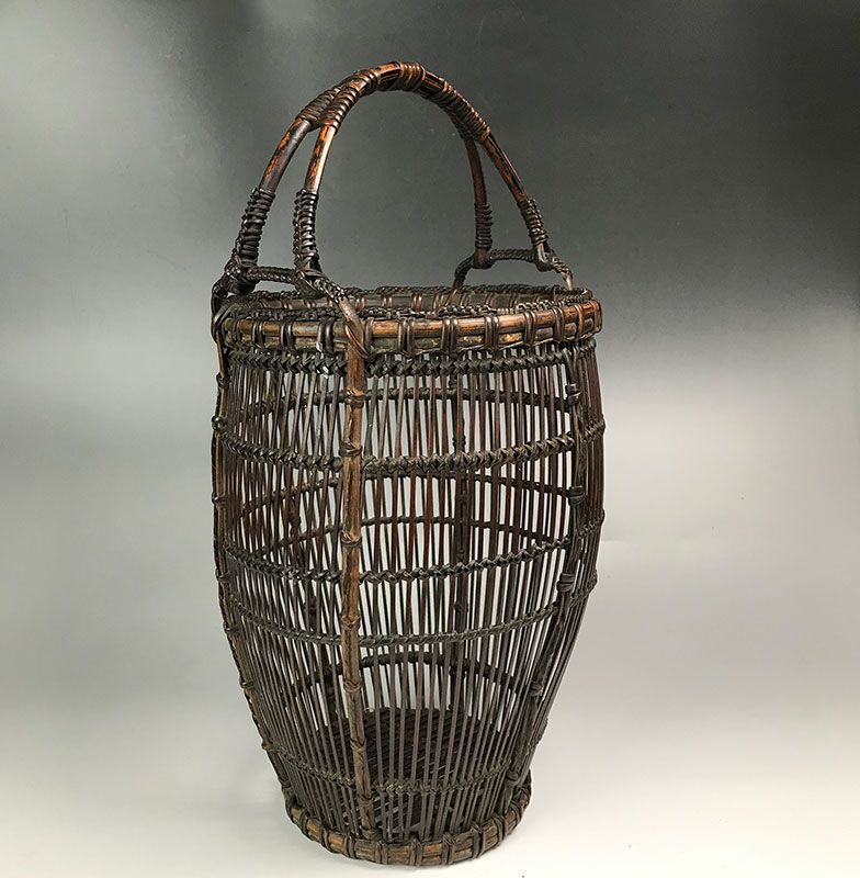 Antique Japanese Bamboo Basket, Yamamoto Chikuryusai I
