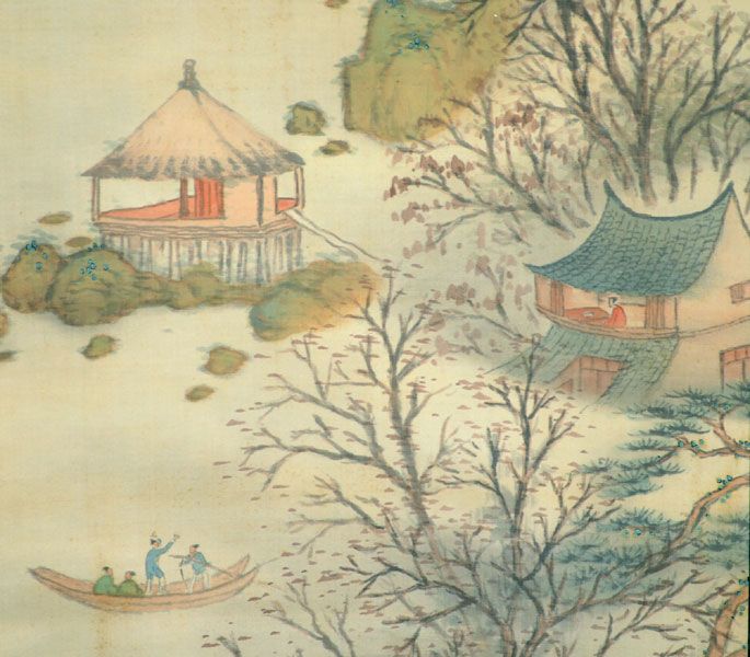 Yano Tetsuzan Taisho p. Autumn Silk Landscape Scroll