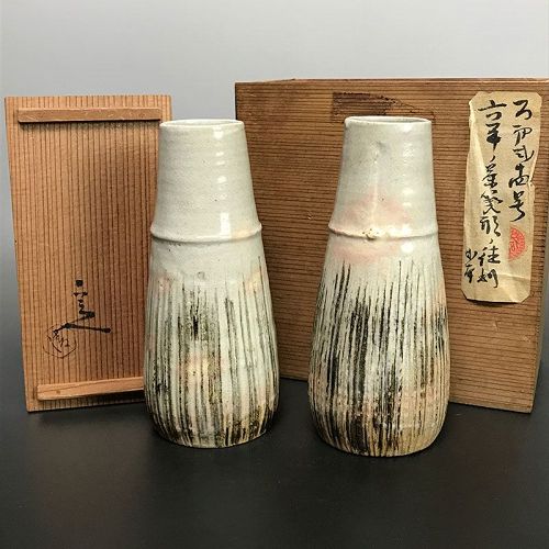 Kiyomizu Rokubei III Chasen Antique Tokkuri Sake Flasks