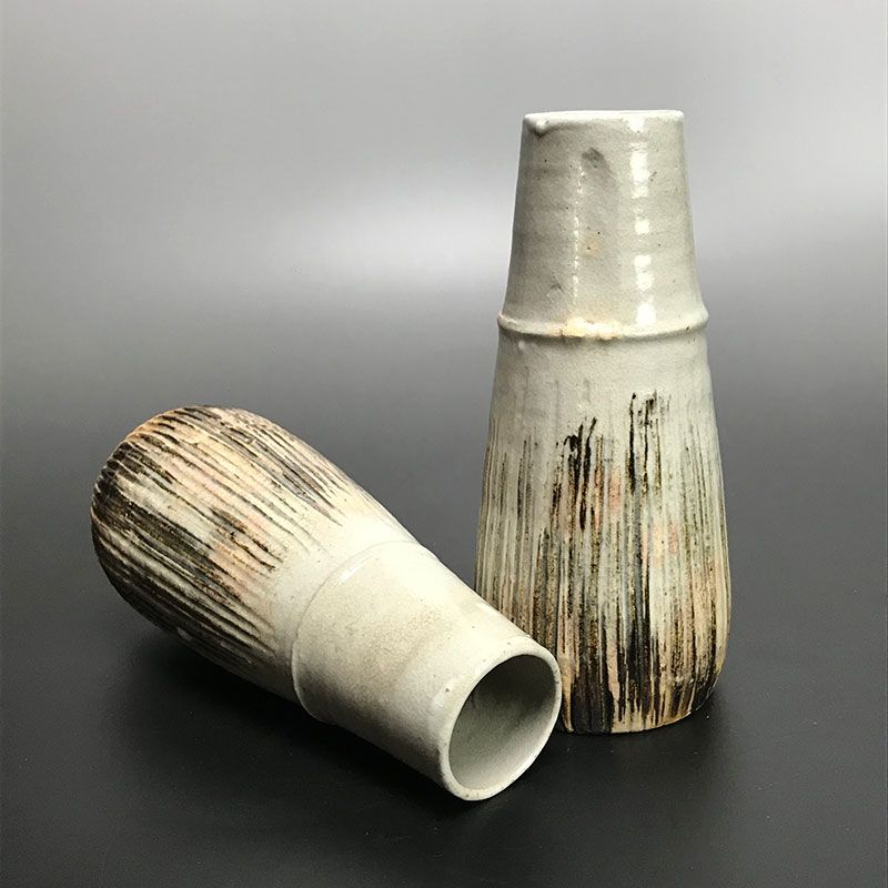 Kiyomizu Rokubei III Chasen Antique Tokkuri Sake Flasks