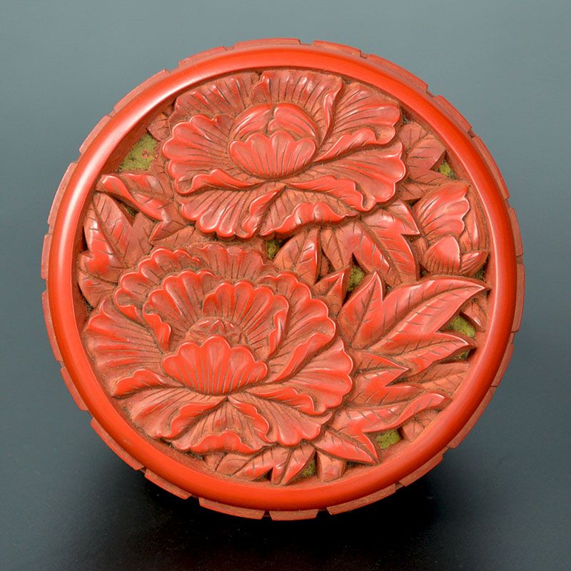 Rare! Suwa Sozan I Carved Lacquer Guri Kogo Incense Case