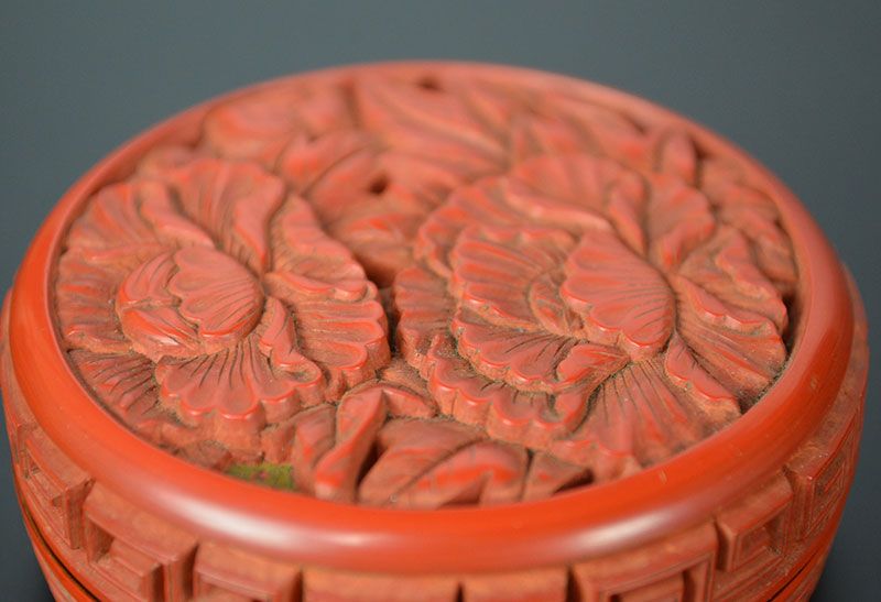 Rare! Suwa Sozan I Carved Lacquer Guri Kogo Incense Case