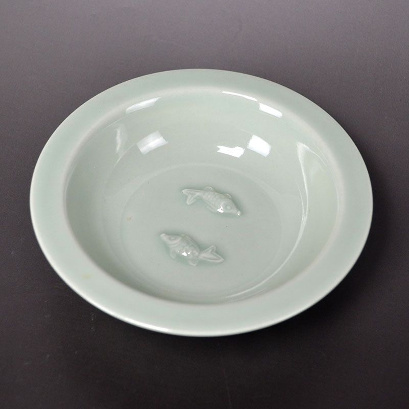 Miyanaga Tozan Song period Celadon Fish Plate Set
