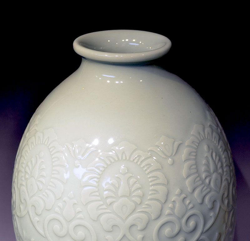 Massive Celadon Porcelain Vase by Miyanaga Tozan I
