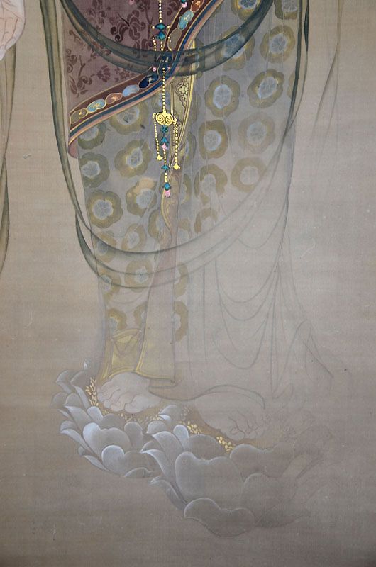 Meiji p. Buddhist Triptych, Kannon by Takahashi Koko