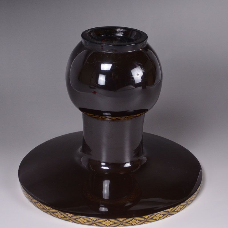 Rare! Antique Toyoraku Lacquered Pottery Usubata Vase