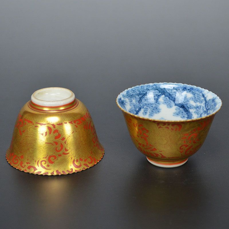 Breathtaking Porcelain Sake Cup Set by Nakamura Shuto