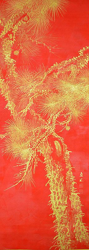 Spectacular Taisho p. Kinrande Scroll Set by Hirai Chokusui