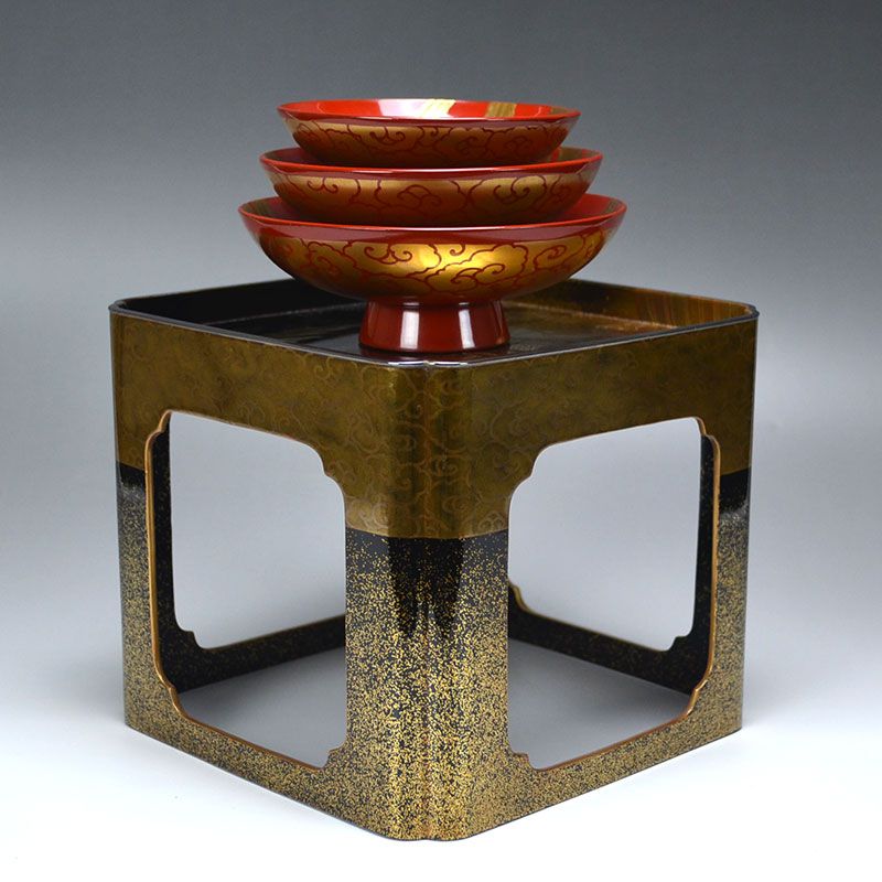 Breathtaking Antique Japanese Lacquered Sake Set