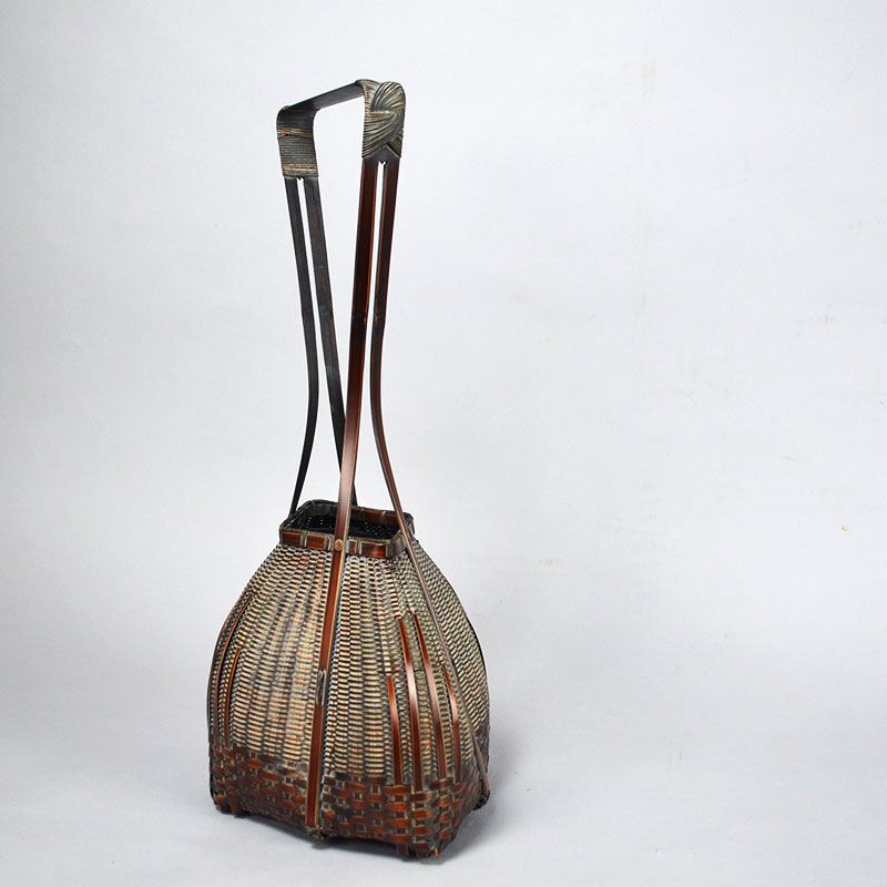 Modern Japanese Bamboo Basket by Noguchi Ushu