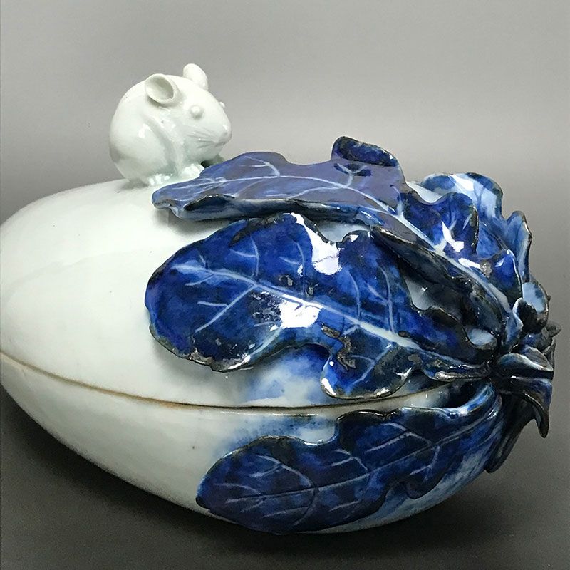 Fabulous Antique Imari Porcelain Radish & Mouse Dish
