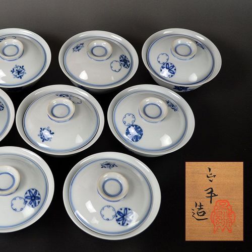 Porcelain Snow Flake Bowls by Seifu Yohei III
