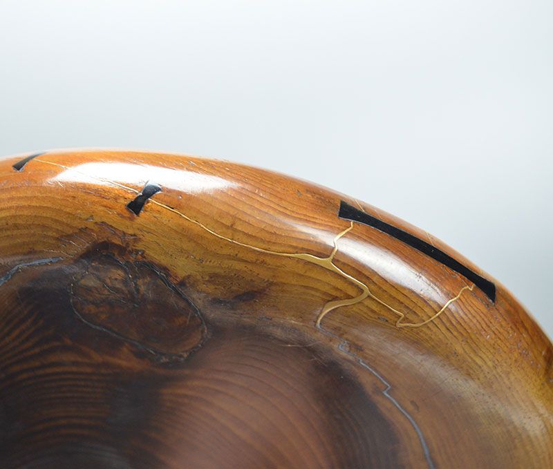 Breathtaking Knotted Pine Tray with Kintsugi &amp; Butterfly