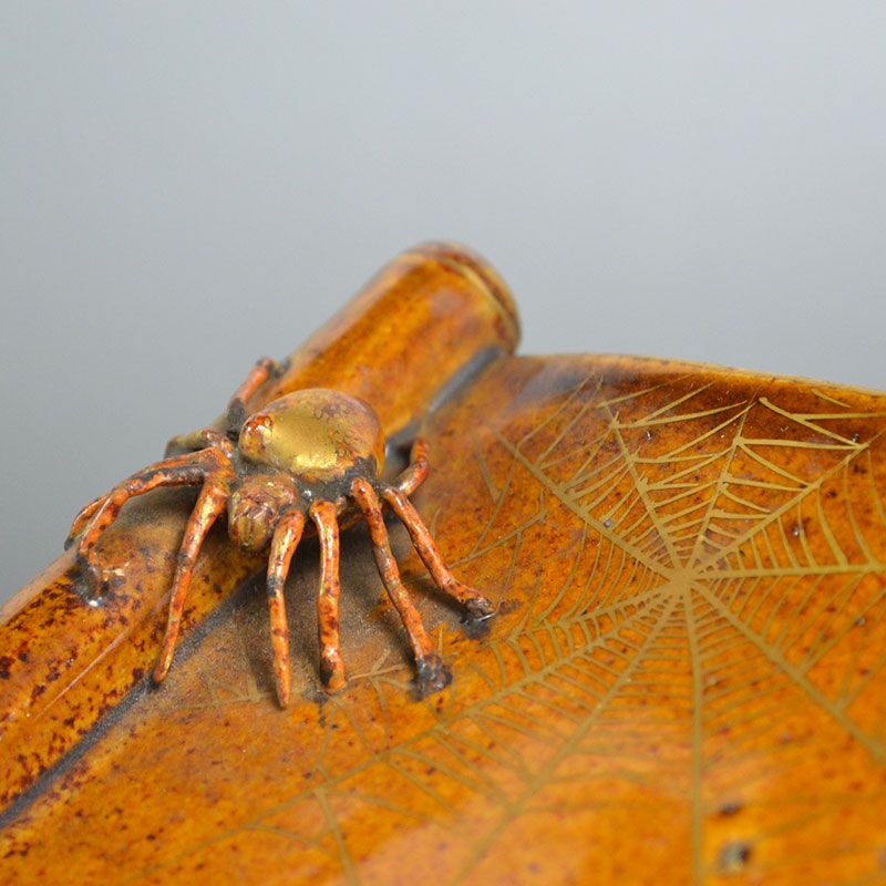 Very Unusual Antique Japanese Ceramic Dish with Spider