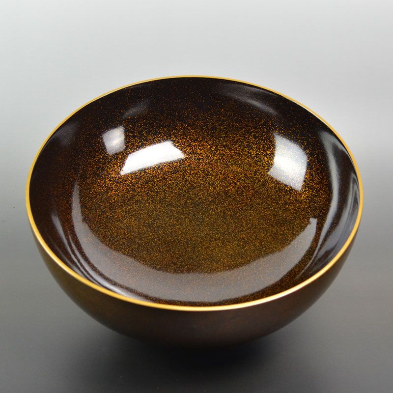 Exquisite Antique Japanese Large Nashiji Lacquered Bowl