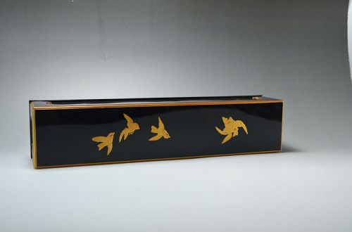 Antique Japanese Tanzaku-ire Lacquer Box