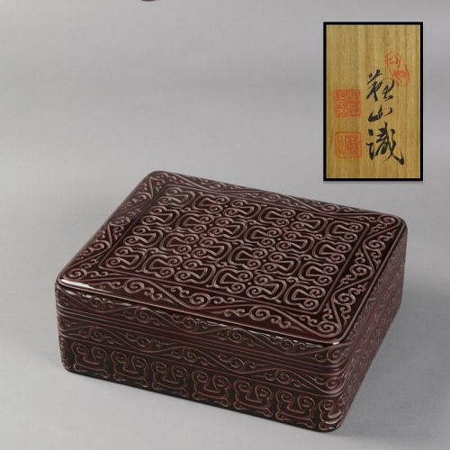 Guri Bunko Lacquer Box by Imperial Artist Suwa Sozan I