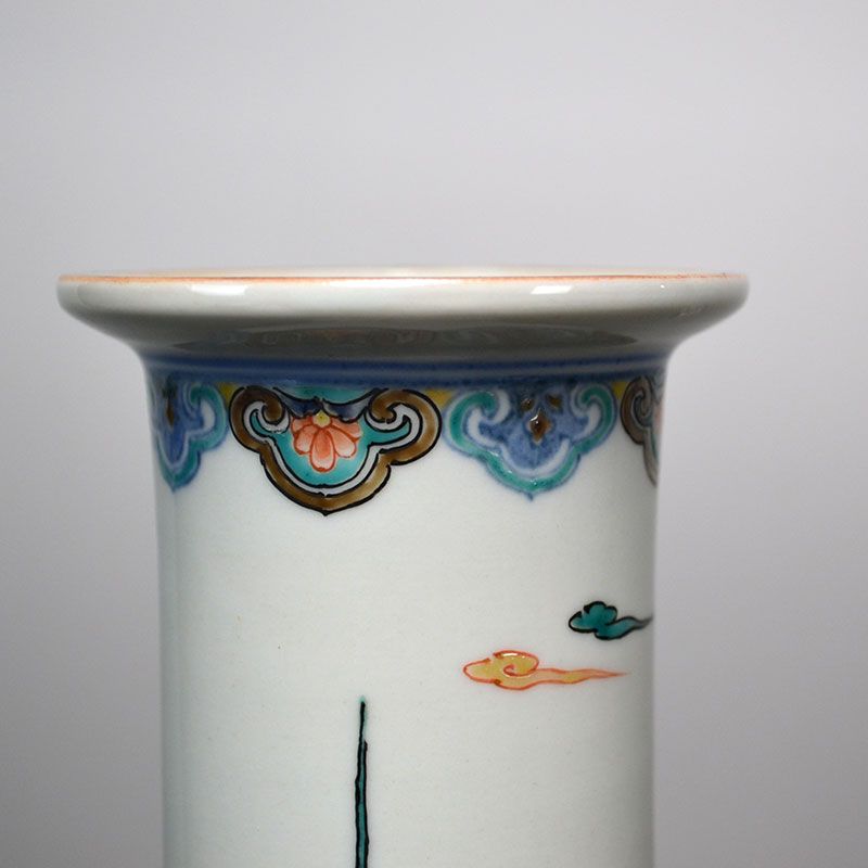 Imperial Artist Suwa Sozan I Kutani Porcelain Plum Vase