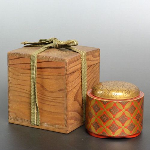 Antique Japanese Lacquer Koro Incense Burner