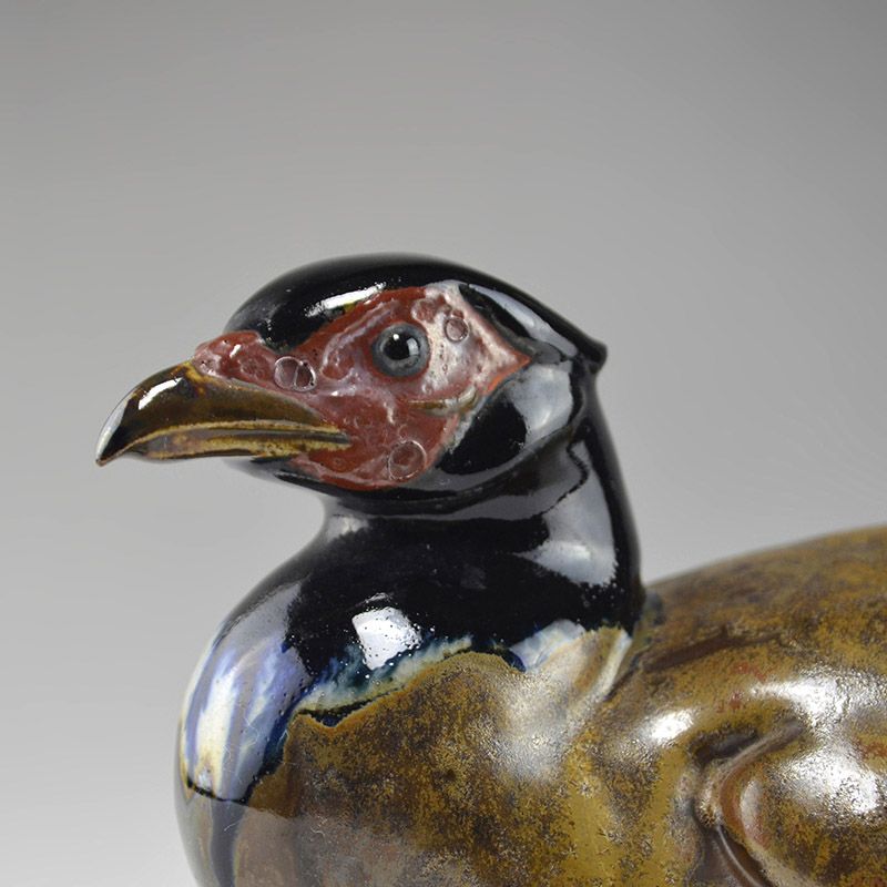 Antique Japanese Pheasant Okimono by Ogawa Yuhei