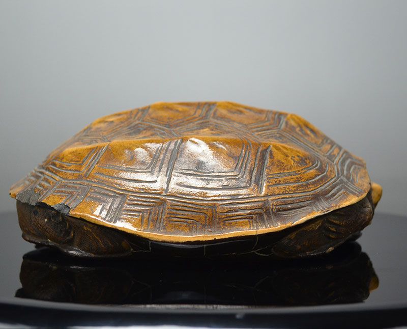 Antique Japanese Kikkoyaki Turtle Ceramic Okimono