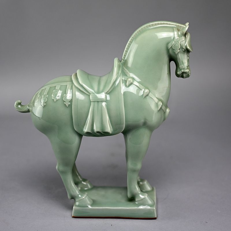 Antique Japanese Porcelain Horse by Miyanaga Tozan I
