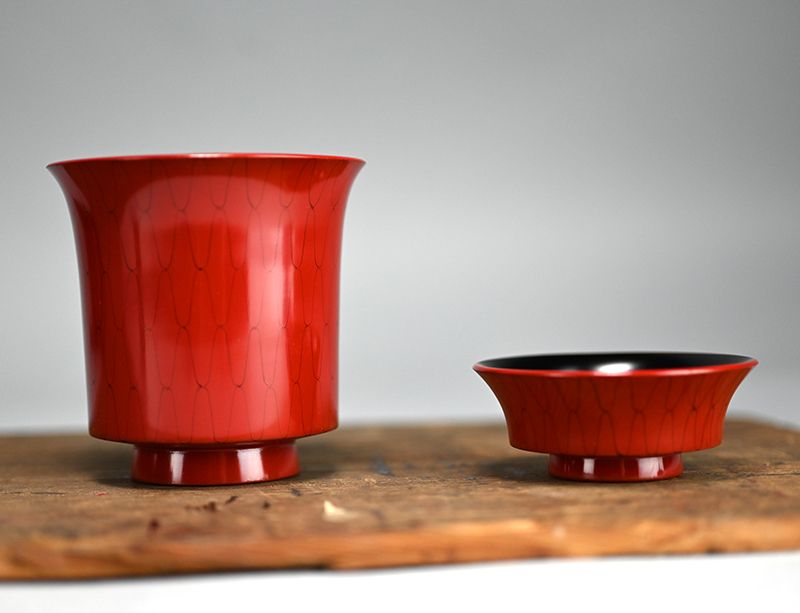 5 pc Japanese Antique Kaiseki Cuisine Lacquered Bowl Set
