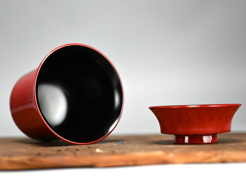 5 pc Japanese Antique Kaiseki Cuisine Lacquered Bowl Set