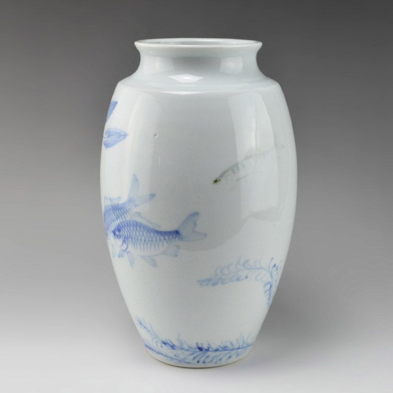 Ono Bakufu Porcelain Vase Painted with Fish