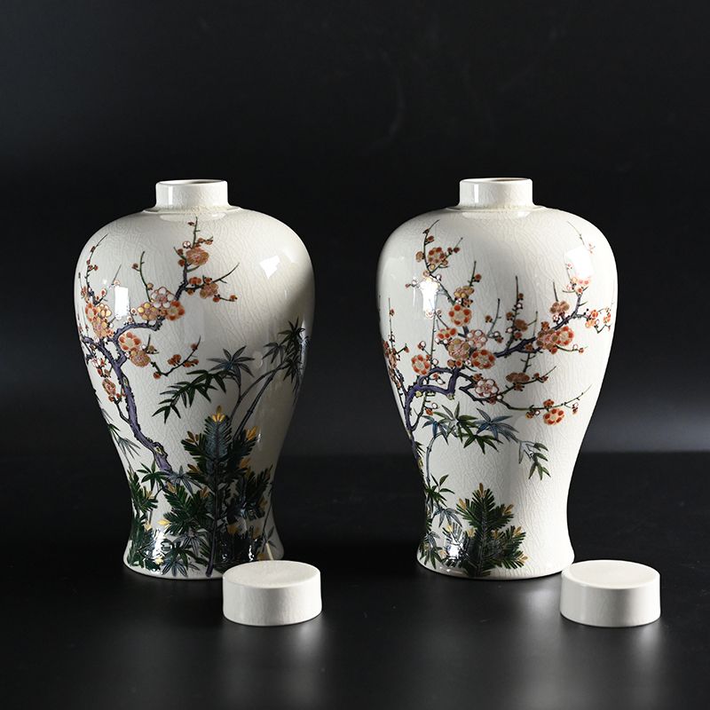 Pair of Japanese Pottery Vases by Ito Tozan