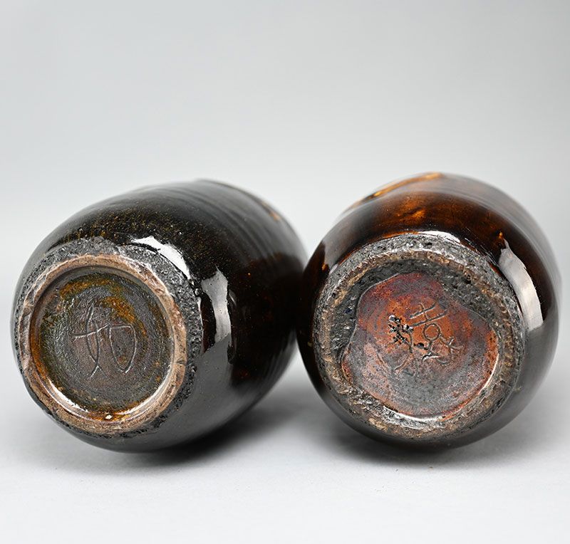 18th c. Mikawachi Yaki Ceramic Bottles by Imamura Joen