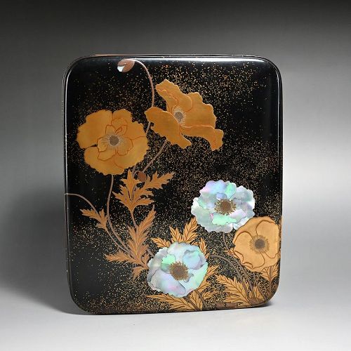 Exquisite Antique Japanese Te-bako Lacquer Box