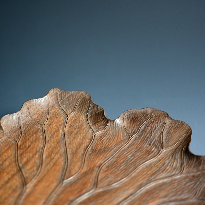 Carved Wood Sencha Tea Leaf Tray, Ito Tetsugai