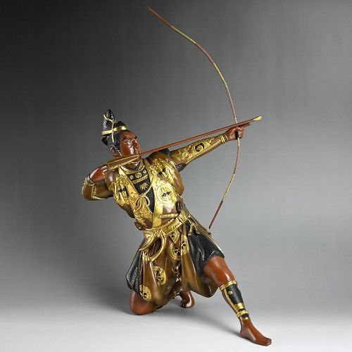 Antique Gilt Bronze Miyao-style Samurai Archer by Shunko